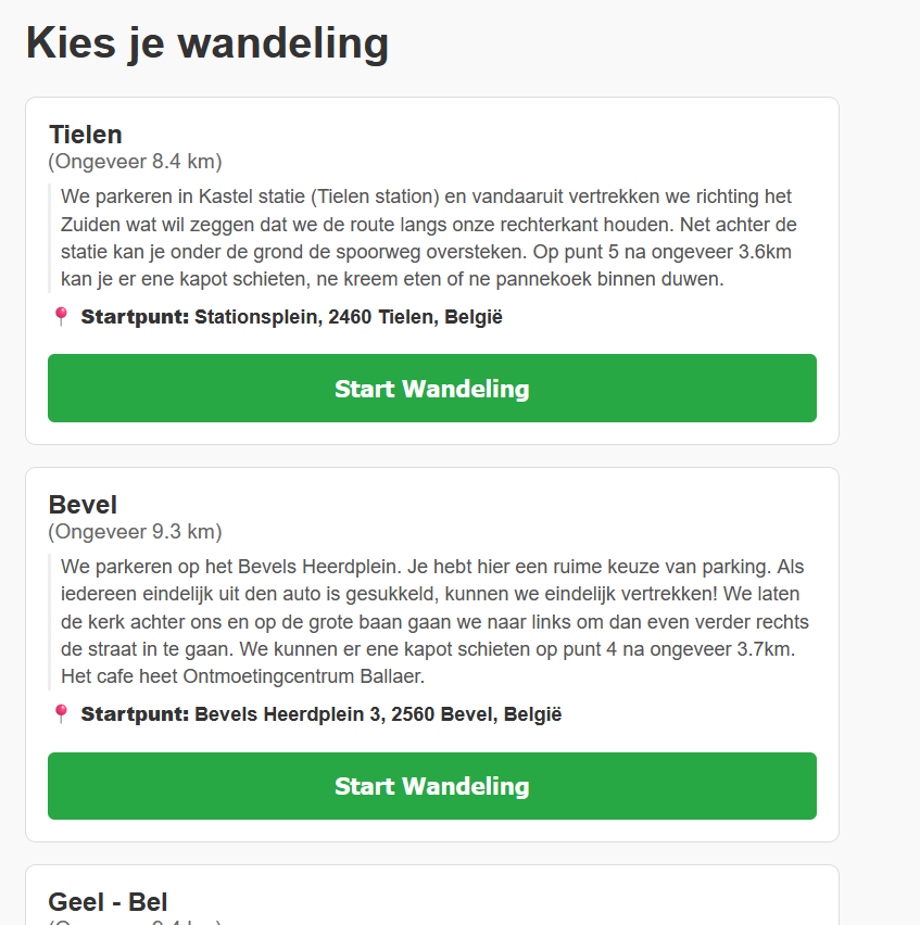 Screenshot from Wandelapp